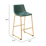 Augusta Barstool, Green, Set of 2-Furniture-High Fashion Home