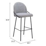 Jambi Bar Stool, Black & White, Set of 2-Furniture-High Fashion Home