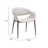 Limay Dining Chair, Beige & Walnut, Set of 2-Furniture - Dining-High Fashion Home