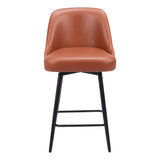 Keppel Swivel Counter Stool, Brown-Furniture-High Fashion Home