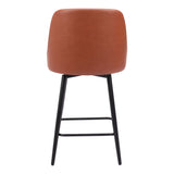 Keppel Swivel Counter Stool, Brown-Furniture-High Fashion Home
