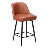 Keppel Swivel Counter Stool, Brown-Furniture-High Fashion Home
