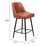 Keppel Swivel Counter Stool, Brown-Furniture-High Fashion Home