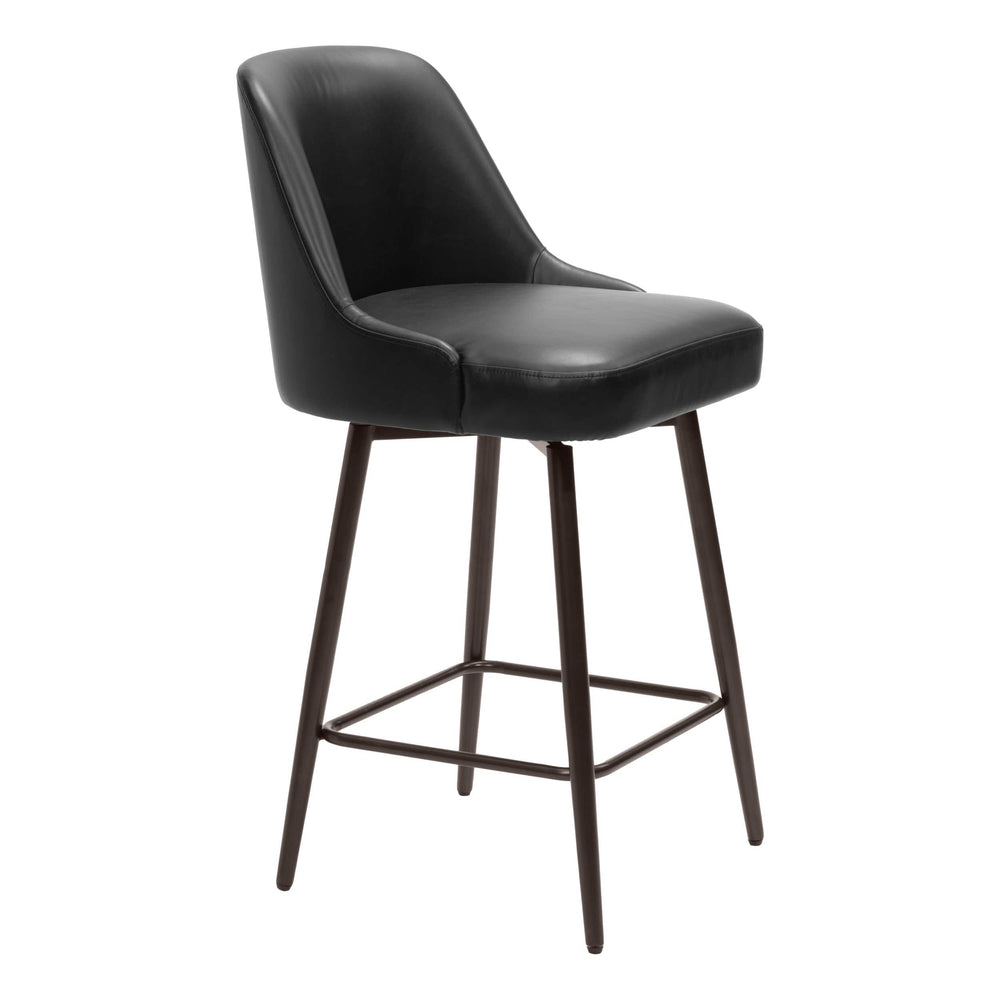 Keppel Swivel Counter Stool, Black-Furniture-High Fashion Home