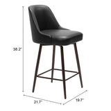 Keppel Swivel Counter Stool, Black-Furniture-High Fashion Home