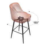 Keppel Swivel Bar Stool, Brown-Furniture-High Fashion Home