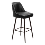 Keppel Swivel Bar Stool, Black-Furniture-High Fashion Home