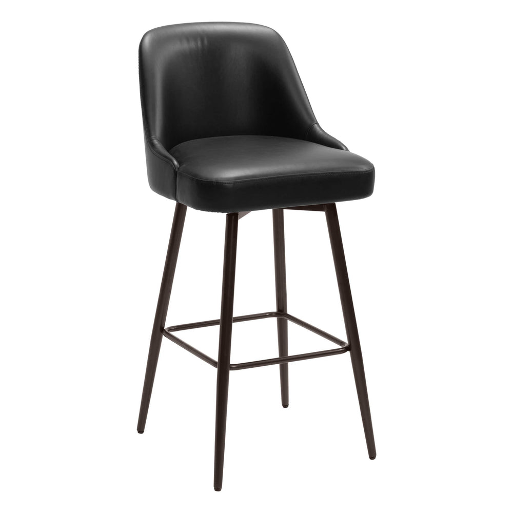 Keppel Swivel Bar Stool, Black-Furniture-High Fashion Home