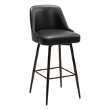 Keppel Swivel Bar Stool, Black-Furniture-High Fashion Home