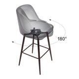 Keppel Swivel Bar Stool, Black-Furniture-High Fashion Home