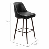 Keppel Swivel Bar Stool, Black-Furniture-High Fashion Home