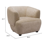 Bekker Chair, Golden Beige-Furniture - Chair-High Fashion Home