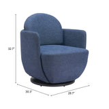Bant Swivel Chair, Blue-Furniture - Chair-High Fashion Home