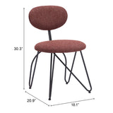 Novi Dining Chair, Maroon Brown, Set of 2-Furniture - Dining-High Fashion Home