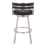 Gimsby Swivel Bar Stool, Black-Furniture-High Fashion Home
