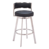 Gimsby Swivel Bar Stool, Black-Furniture-High Fashion Home