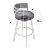Gimsby Swivel Bar Stool, Black-Furniture-High Fashion Home
