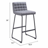 Pago Barstool, Gray, Set of 2-Furniture-High Fashion Home