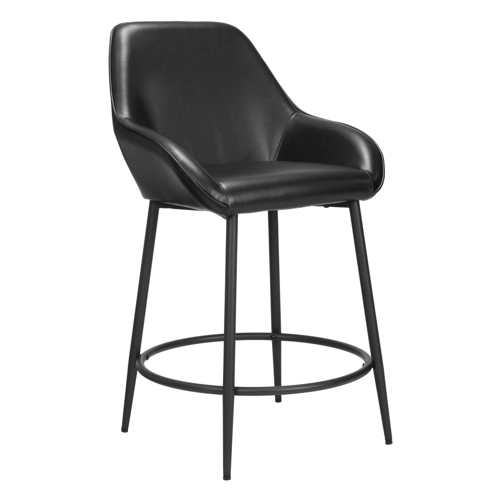 Vila Counter Stool, Black, Set of 2-Furniture-High Fashion Home