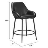 Vila Counter Stool, Black, Set of 2-Furniture-High Fashion Home