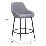 Vila Counter Stool, Gray, Set of 2-Furniture-High Fashion Home