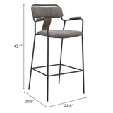 Couva Barstool, Butterscotch Brown, Set of 2-Furniture-High Fashion Home