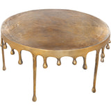 Drip Coffee Table, Antique Brass