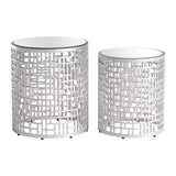 Reden Side Table Set, Silver-Furniture - Accent Tables-High Fashion Home