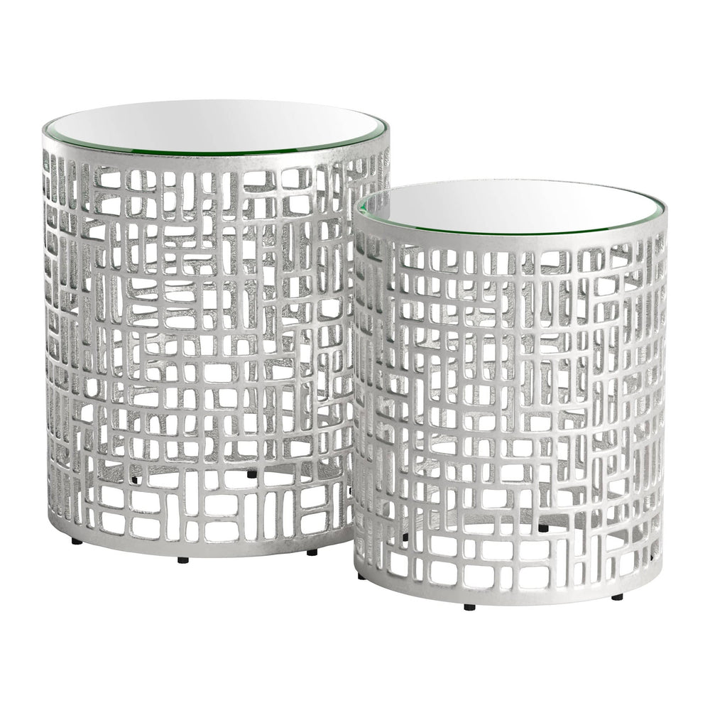 Reden Side Table Set, Silver-Furniture - Accent Tables-High Fashion Home
