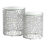 Reden Side Table Set, Silver-Furniture - Accent Tables-High Fashion Home