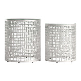 Reden Side Table Set, Silver-Furniture - Accent Tables-High Fashion Home