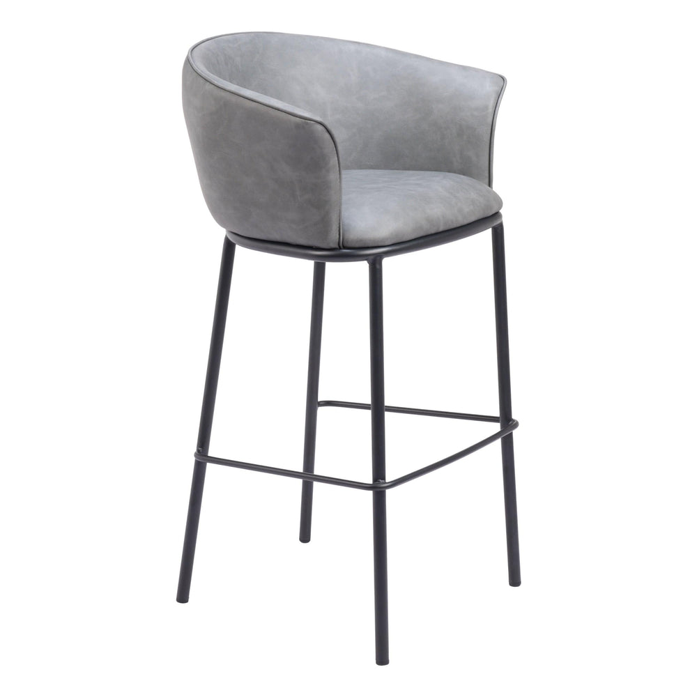 Garston Bar Stool, Gray-Furniture-High Fashion Home