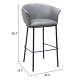 Garston Bar Stool, Gray-Furniture-High Fashion Home