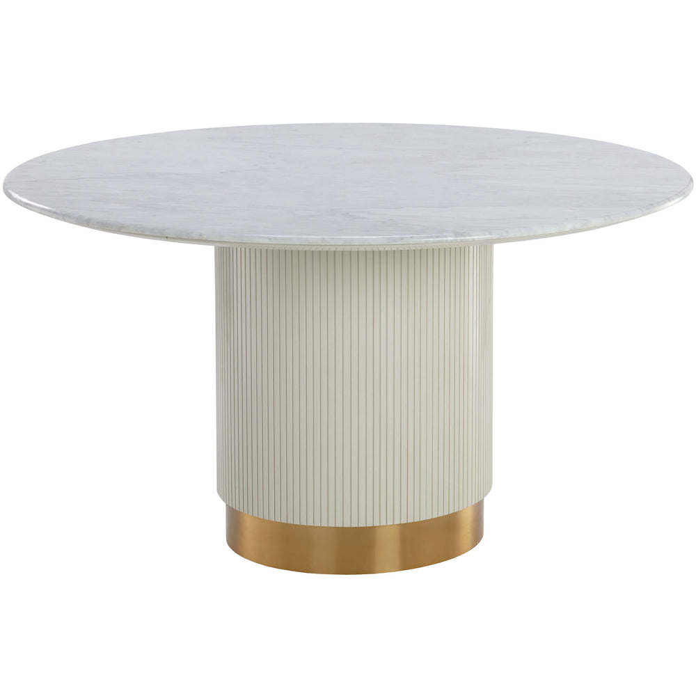 Paloma Round Dining Table, White Marble-Furniture - Dining-High Fashion Home