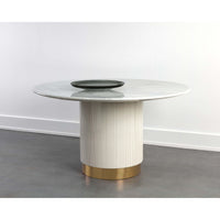 Paloma Round Dining Table, White Marble-Furniture - Dining-High Fashion Home