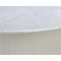Paloma Oval Dining Table, White Marble-Furniture - Dining-High Fashion Home