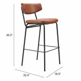 Charon Barstool, Vintage Brown, Set of 2-Furniture-High Fashion Home