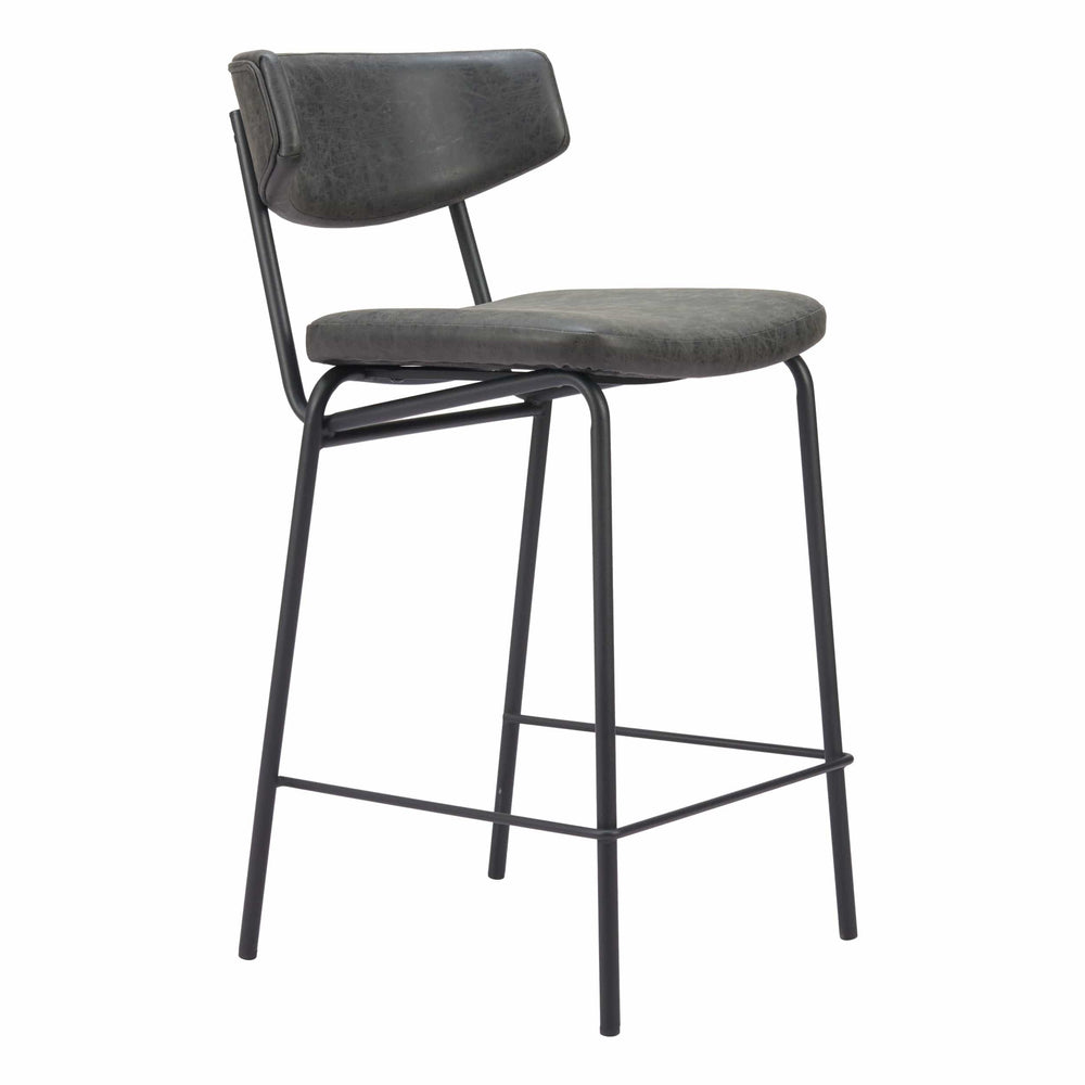 Charon Counter Stool, Vintage Black, Set of 2-Furniture-High Fashion Home