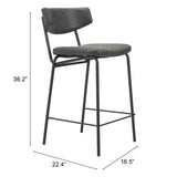 Charon Counter Stool, Vintage Black, Set of 2-Furniture-High Fashion Home