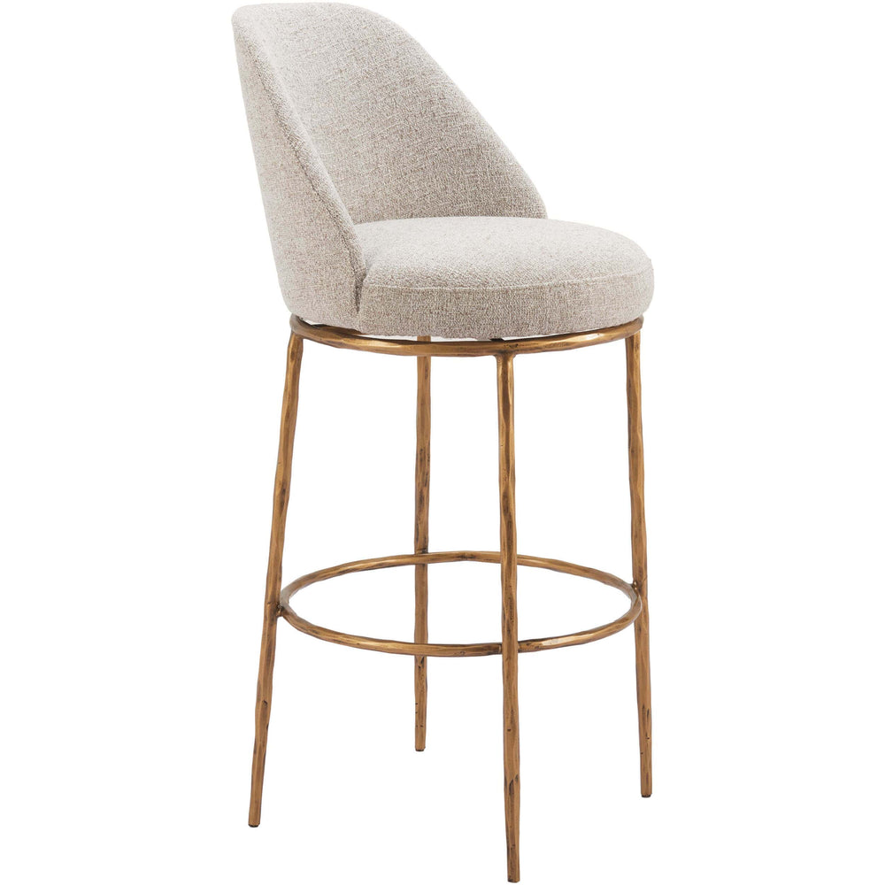 Nordhavn Swivel Barstool, Beige/Gold