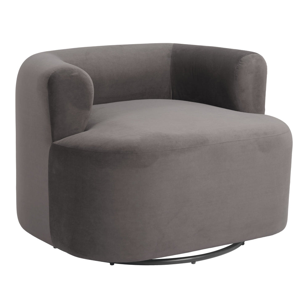 Mugav Swivel Chair, Gray-Furniture - Chair-High Fashion Home