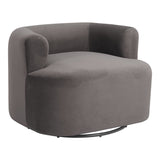 Mugav Swivel Chair, Gray-Furniture - Chair-High Fashion Home