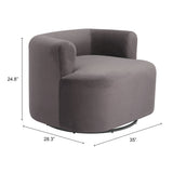 Mugav Swivel Chair, Gray-Furniture - Chair-High Fashion Home