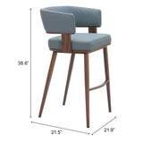 Poise Barstool, Azure Gray-Furniture-High Fashion Home