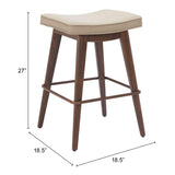 Divat Counter Stool, Beige, Set of 2-Furniture-High Fashion Home