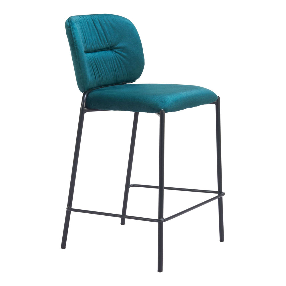 Plat Counter Stool, Green, Set of 2-Furniture-High Fashion Home