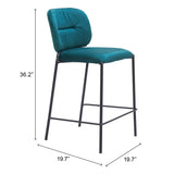 Plat Counter Stool, Green, Set of 2-Furniture-High Fashion Home