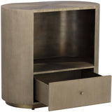 Siena Oval Nightstand, Antique Brass-Furniture - Bedroom-High Fashion Home
