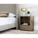 Siena Oval Nightstand, Antique Brass-Furniture - Bedroom-High Fashion Home