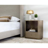 Siena Oval Nightstand, Antique Brass-Furniture - Bedroom-High Fashion Home